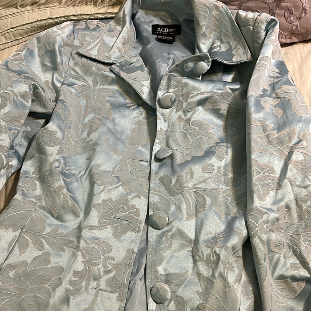 Baby Blue Floral trench Coat 10P